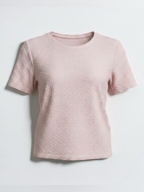 Croft & Barrow Pink Carnation Short Sleeve Textured Tee